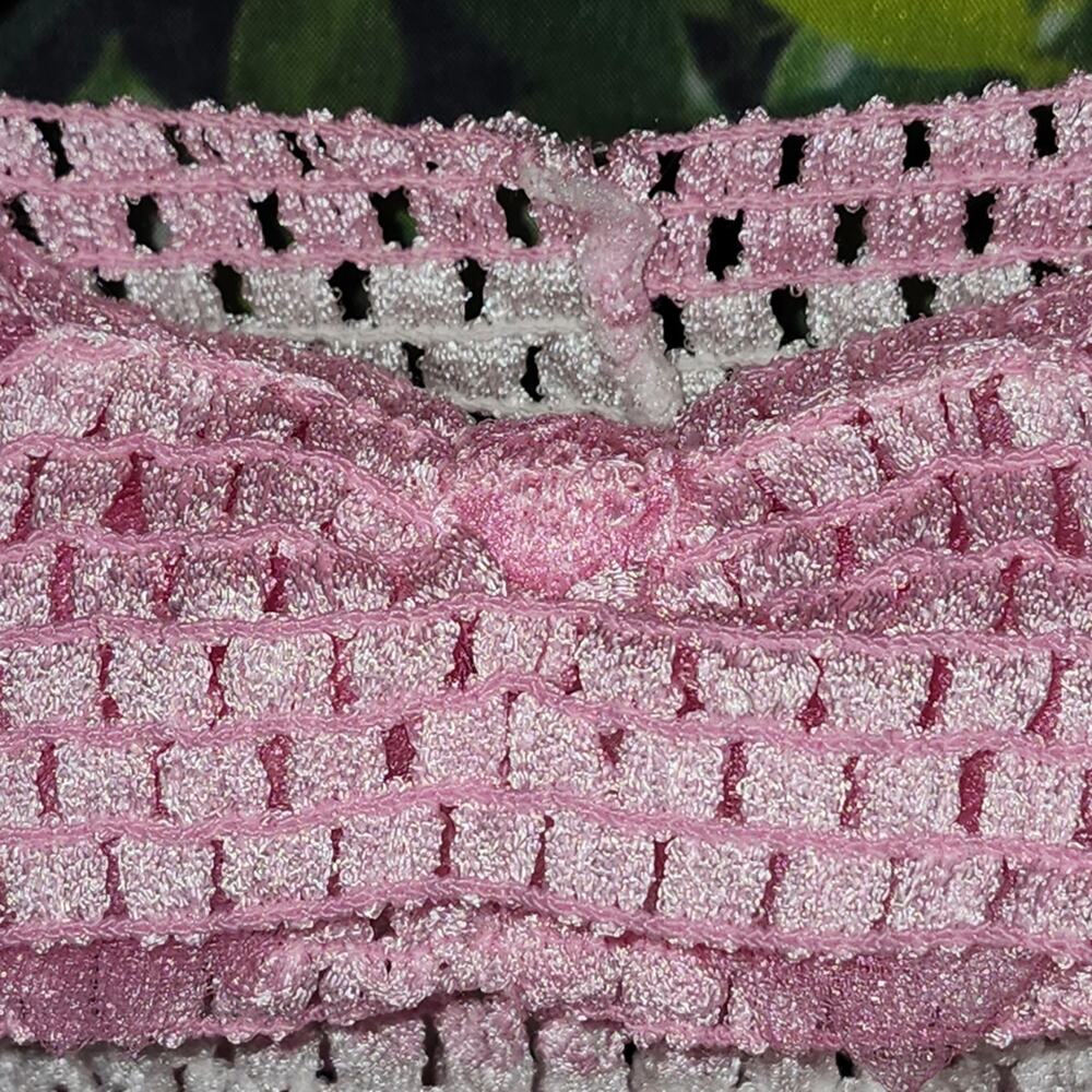 Handmade Puppy Tutu Dress – Pink White – Lace Bow – Small Dog – OOAK - Picture 15 of 15